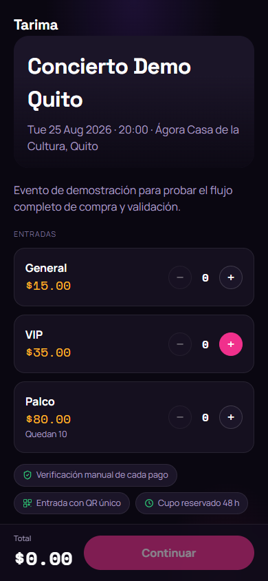 Elegir entradas